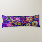 Coussins Longs Mandalas de explosion vibrants d'aquarelle (Dos)