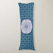 Coussins Longs Mandel Bleu & Blanc Avec Créatures Oreiller Corps (Devant (Vertical))