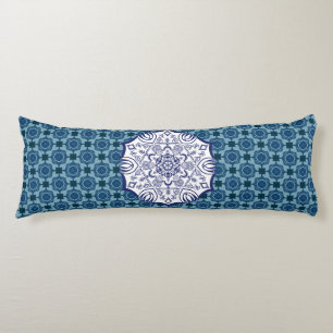 Coussins Longs Mandel Bleu & Blanc Avec Créatures Oreiller Corps