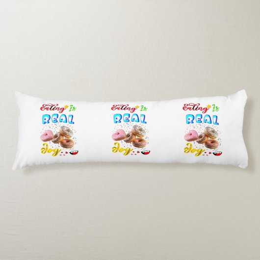 Coussins Longs Manger du polyester est une véritable joie (Devant)