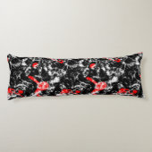 Coussins Longs Marbre Abstrait Rouge, Blanc et Noir (Dos)