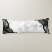 Coussins Longs Marbre Blanc Agate Noire Dorée (Dos)