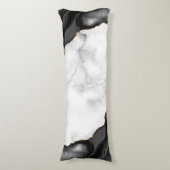 Coussins Longs Marbre Blanc Agate Noire Dorée (Devant (Vertical))