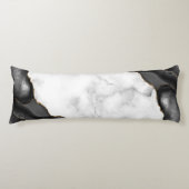 Coussins Longs Marbre Blanc Agate Noire Dorée (Devant)