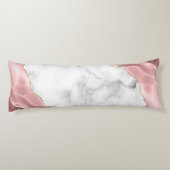 Coussins Longs Marbre blanc agate rose poudré doré (Dos)