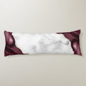 Coussins Longs Marbre blanc agate rouge de Bourgogne doré (Dos)
