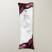 Coussins Longs Marbre blanc agate rouge de Bourgogne doré (Devant (Vertical))