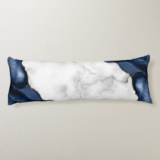 Coussins Longs Marbre blanc Gilded Marine Blue Agate (Dos)