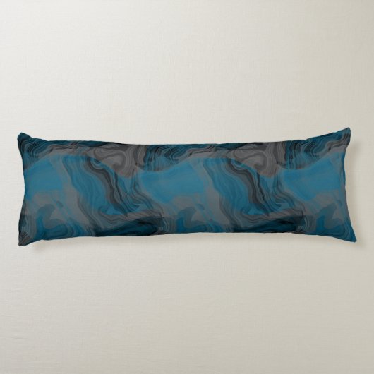 Coussins Longs Marbre bleu et gris Abstrait (Dos)