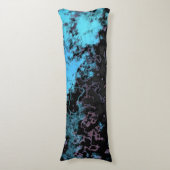 Coussins Longs Marbre bleu, gris et violet Abstrait (Devant (Vertical))