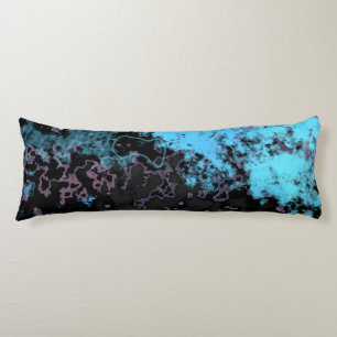 Coussins Longs Marbre bleu, gris et violet Abstrait