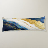 Coussins Longs Marbre bleu marine de luxe et feuille d'or (Dos)