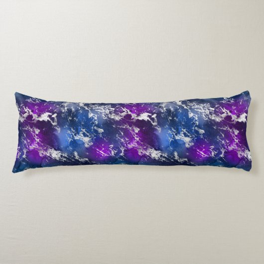 Coussins Longs Marbre bleu violet blanc (Devant)
