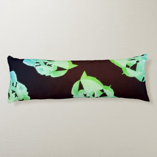 Coussins Longs Marbre brisé abstrait art moderne blanc vert (Dos)