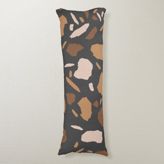 Coussins Longs Marbre Brown, beige, tan et gris Terrazzo (Devant (Vertical))