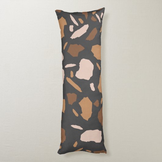 Coussins Longs Marbre Brown, beige, tan et gris Terrazzo (Dos (Vertical))