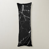 Coussins Longs Marbre noir et argent de la veine (Dos (Vertical))