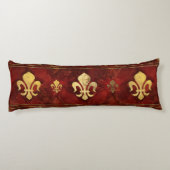 Coussins Longs Marbre rouge et or Fleur de lis (Dos)