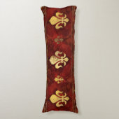 Coussins Longs Marbre rouge et or Fleur de lis (Devant (Vertical))