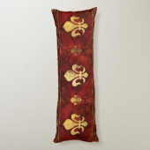 Coussins Longs Marbre rouge et or Fleur de lis (Dos (Vertical))