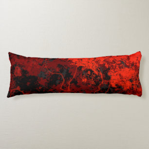 Coussins Longs Marbre rouge, noir et gris Abstrait