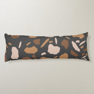 Coussins Longs Marbre Terrazzo Brun, Beige, Tan et Gris