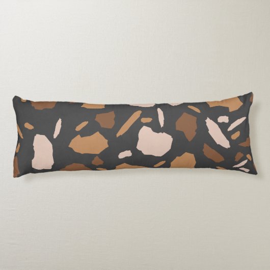 Coussins Longs Marbre Terrazzo Brun, Beige, Tan et Gris (Dos)
