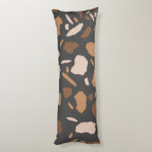 Coussins Longs Marbre Terrazzo Brun, Beige, Tan et Gris (Dos (Vertical))