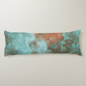 Coussins Longs Marbre turquoise et rouille Abstrait (Dos)