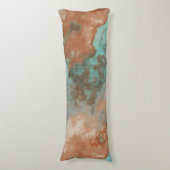 Coussins Longs Marbre turquoise et rouille Abstrait (Devant (Vertical))