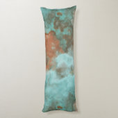 Coussins Longs Marbre turquoise et rouille Abstrait (Dos (Vertical))