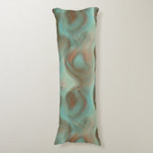 Coussins Longs Marbre turquoise et rouille Abstrait (Devant (Vertical))