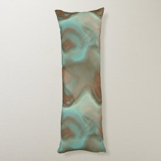 Coussins Longs Marbre turquoise et rouille Abstrait (Dos (Vertical))
