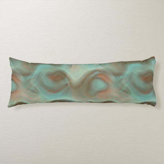 Coussins Longs Marbre turquoise et rouille Abstrait (Devant)