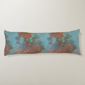 Coussins Longs Marbre turquoise et rouille Abstrait (Dos)