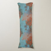 Coussins Longs Marbre turquoise et rouille Abstrait (Devant (Vertical))