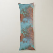 Coussins Longs Marbre turquoise et rouille Abstrait (Dos (Vertical))