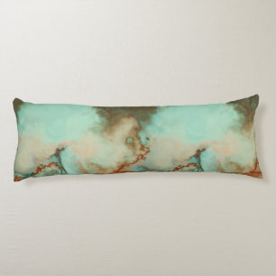 Coussins Longs Marbre turquoise et rouille Abstrait