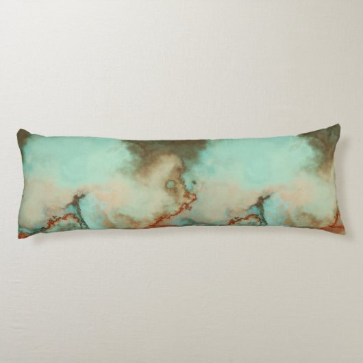 Coussins Longs Marbre turquoise et rouille Abstrait (Dos)