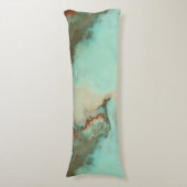 Coussins Longs Marbre turquoise et rouille Abstrait (Devant (Vertical))