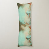 Coussins Longs Marbre turquoise et rouille Abstrait (Dos (Vertical))