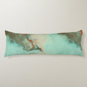 Coussins Longs Marbre turquoise et rouille Abstrait (Devant)