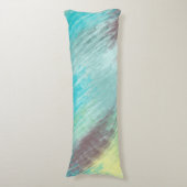 Coussins Longs Marbre turquoise, vert et mauve Abstrait (Devant (Vertical))