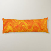 Coussins Longs Marbrure Orange Jaune Rouge Motif (Dos)