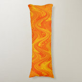 Coussins Longs Marbrure Orange Jaune Rouge Motif (Devant (Vertical))