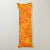 Coussins Longs Marbrure Orange Jaune Rouge Motif (Dos (Vertical))