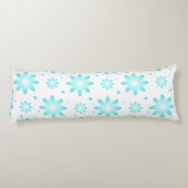 Coussins Longs Marguerite délicate blanche et turquoise, point mo (Dos)