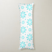 Coussins Longs Marguerite délicate blanche et turquoise, point mo (Dos (Vertical))