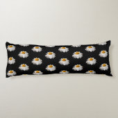Coussins Longs Marguerites sur noir (Dos)