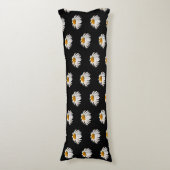 Coussins Longs Marguerites sur noir (Devant (Vertical))